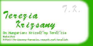 terezia krizsany business card